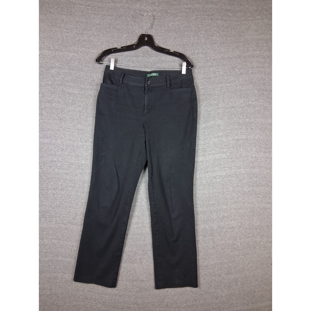 Lauren Ralph Lauren Womens Pants 8‎ Black Chino Stretch Office Dress Casual LRL